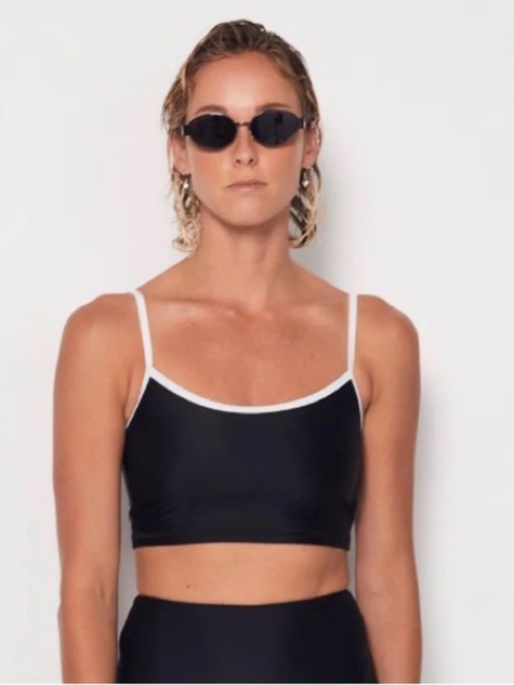 SALT GYPSY Black & White Contrast Bralette Bikini Tankini Swim Top Surf Small - Picture 2 of 7